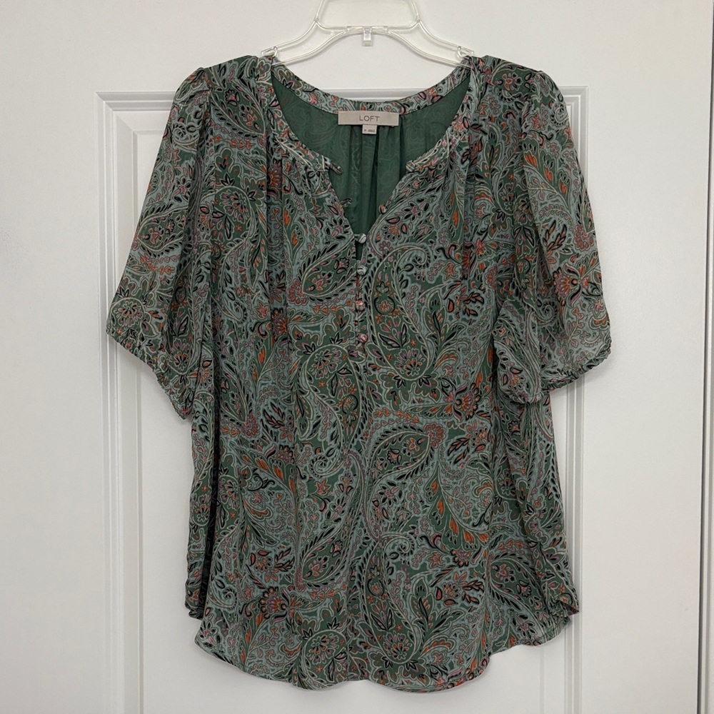 LOFT Multicolor Paisley Blouse